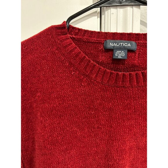 Nautica Red Crewneck Long Sleeve Sweater XL - Picture 4 of 10